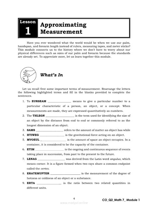 elibro grade 7 quarter 2|Grade 7 Mathematics Module: Approximating Measurement.